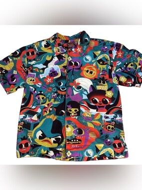 Jeff Granito Black Lagoon Aloha Shirt Limited Edition Tiki Monster Button Up